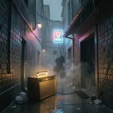 Shadowed Neon Alley