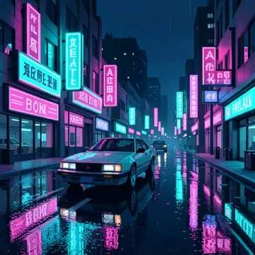 Neon Grid Cascade