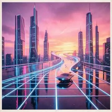Chrome Grid Sunset