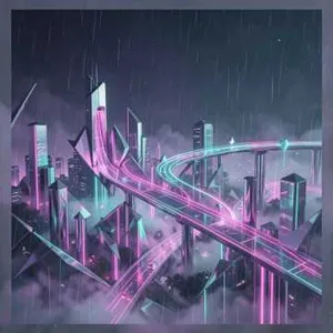 Fractured Neon Cascade (Version 2)